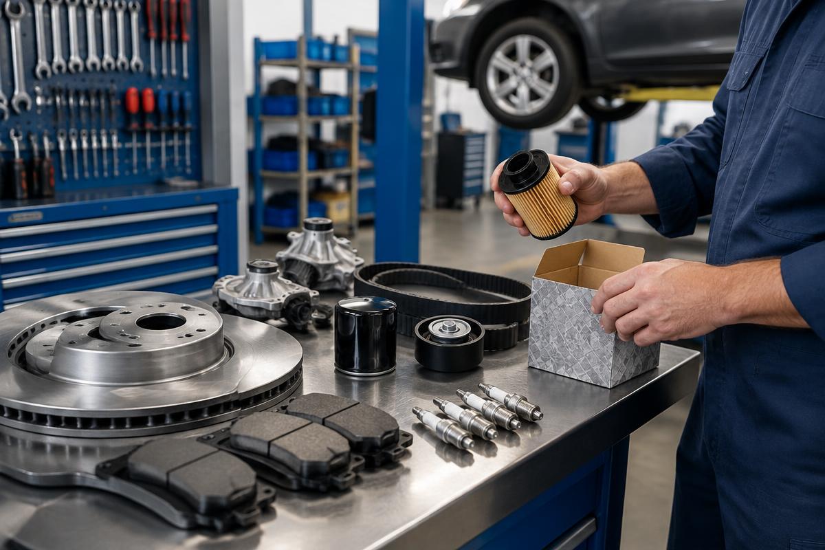 Vehicle parts prepared for repair work